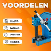 Prieelpers PRO - Gietijzeren Werkplaatspers - 1 Ton - Handmatig met Antisliphendel