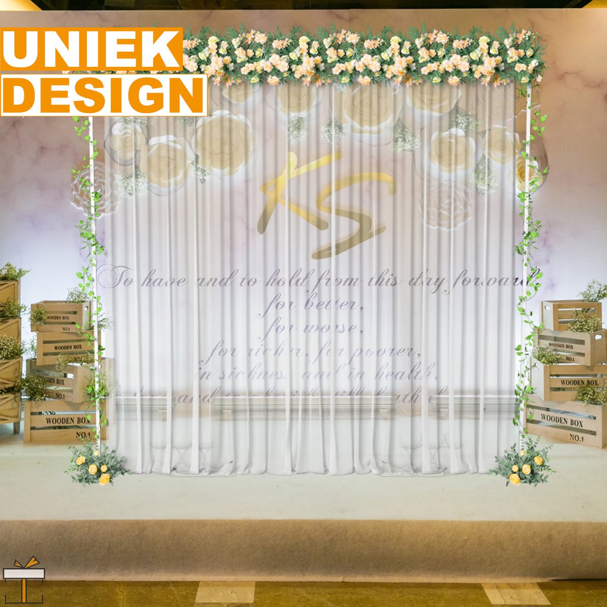 Happyment Bruiloft decoratie - Vierkant - Backdrop frame - Rozenboog - Boog - Versiering accessoires - Wit