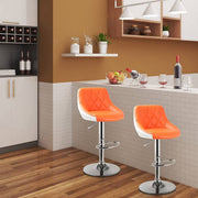 Bolt Edge Barkrukken - Oranje - Kunstleer - Verstelbaar - Ergonomisch - Set van 2