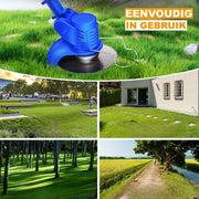 Grastrimmer Deluxe - 21V - Elektrische Draadloze Strimmer - 2x Accu - Grasmaaier - Snoei Cutter Tuingereedschap - Onkruid Heggenschaar