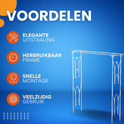 Elegante rozenboog - Voor tuin of bruiloft - Decoratie - Voor klimplanten - Metaal - 200x200cm