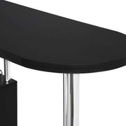 Happyment Bartafel Oxford - Met opbergruimte - Voor binnen - Keuken - Metalen poot - Hout - Rechthoekig - Zwart - 113x40x105cm