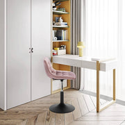 Barkruk Ohiao Industrial Roze - Barkrukken set van 1 - Barstoel Kruk - Barstoelen met rugleuning - Keukenstoel - In hoogte verstelbaar - Velvet