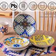Imperial Zafiro Serviesset - 12 delig - 8 persoons - Mozaïek - Dinerborden - Bordenset - Diepe borden - Ontbijtborden - Servies - Keukenservies - Luxe design - Tafelstijl