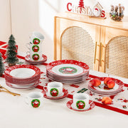 Aristocratic Serviesset – 6 persoons – Kerst 30 delig – Keramisch – Eetborden – Breakfast Plates – Luxe design