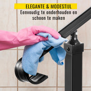 Trapleuning deluxe - Anti slip - Balustrade - Binnen en buiten - Houders - Leuningen voor Trappen - Staal - Met trapleuninghouders - 120cm