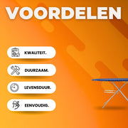 Strijkplank deluxe - Met 2 hoezen - Opvouwbaar - Stoomstrijkplank met steun - 2 Strijkplankovertrek - 30 kg