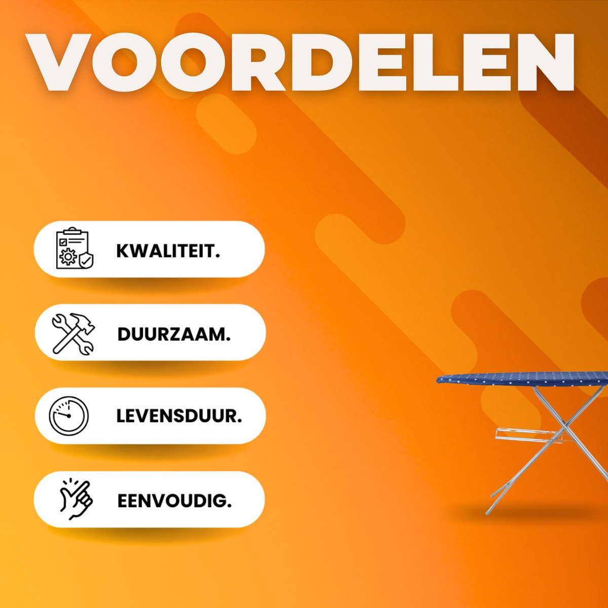 Strijkplank deluxe - Met 2 hoezen - Opvouwbaar - Stoomstrijkplank met steun - 2 Strijkplankovertrek - 30 kg