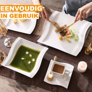 Eminent Bordenset – 6 persoons – 30 delig – Wit Keramisch – Serviesset – Ontbijtborden