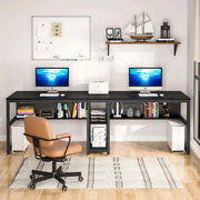 Bureau XL - Voor 2 perosnen - Zwart - Computerbureau - Voor thuis of werk - 200cm
