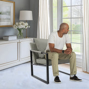 Fauteuil- Voor Woonkamer - Moderne Lounge - Stof /Grijs