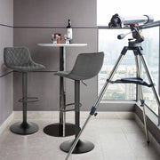 Barkruk Tornia deluxe - Industrial - Donkergrijs - Barkrukken set van 2 - Barstoel Kruk - Barstoelen met rugleuning - Keukenstoel - In hoogte verstelbaar - Velvet