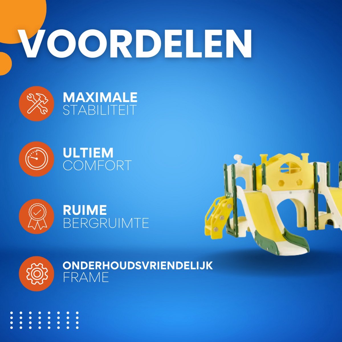Luxe speeltoestel Valora met glijbaan - 7 in 1 - Dubbele Kinderglijbaan - Voor binnen en buiten - Kinderen en peuters