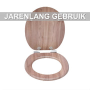 WC-bril - Toiletbril - O-vormig - Soft-Close - Voor Toilet & Badkamer – MDF - Houtlook