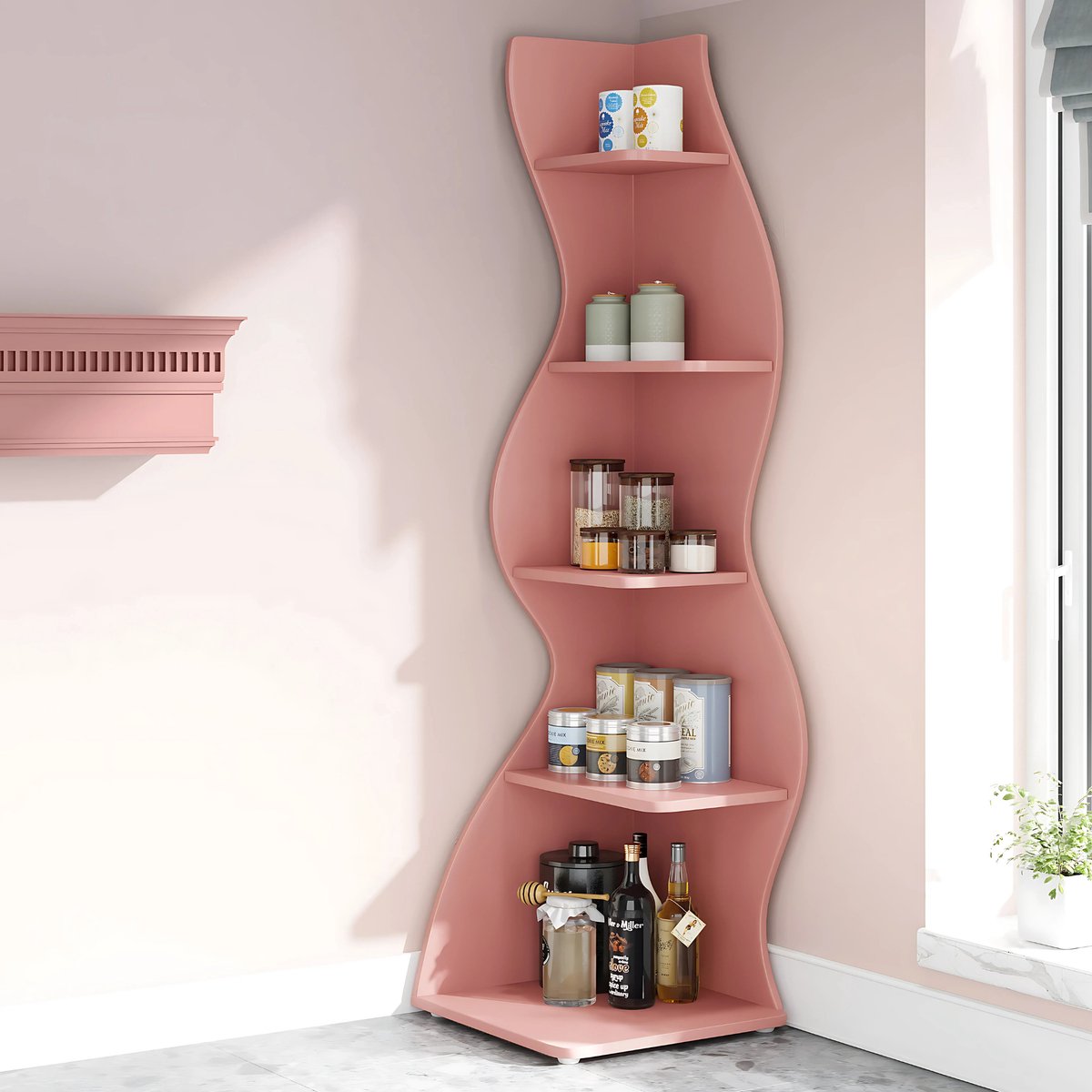 Moderne boekenkast 5 lagen - Zwart - Boekenrek - Woonkamer, slaapkamer en kinderkamer - Hout - 50 cm (D) × 48 cm (B) × 177 cm (H)