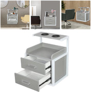 Wandkast - Hangkast - Muurkast - Opbergmeubel - Voor kapsalon - Opbergkast met wandmontage -Grijs/Zilver