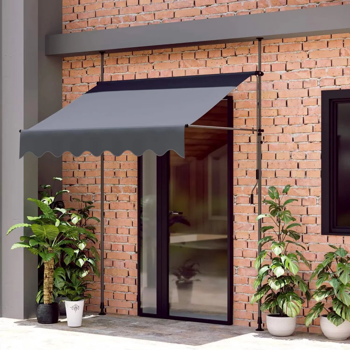 Zonneluifel - 300cm - Ook als balkonluifel - Terras - Knikarmscherm zonnescherm - Uitschuifbaar - PU Coating - In Hoogte Verstelbaar