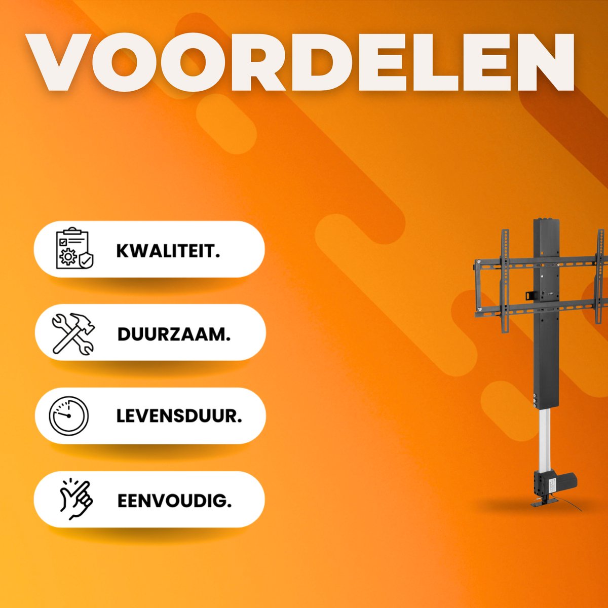 TV Lift - Muurbeugel - Met afstandsbediening - Voor 26-57 inch - TV lift meubel - Woonkamer of kantoor - Hoogte verstelbaar