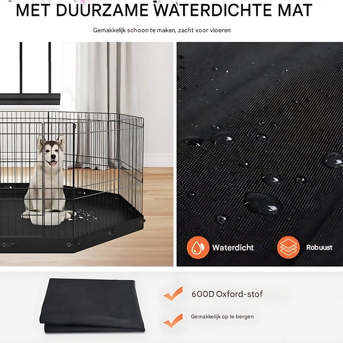 Puppyren - Hondenren - Konijnenren - 61CM - Met vloermat