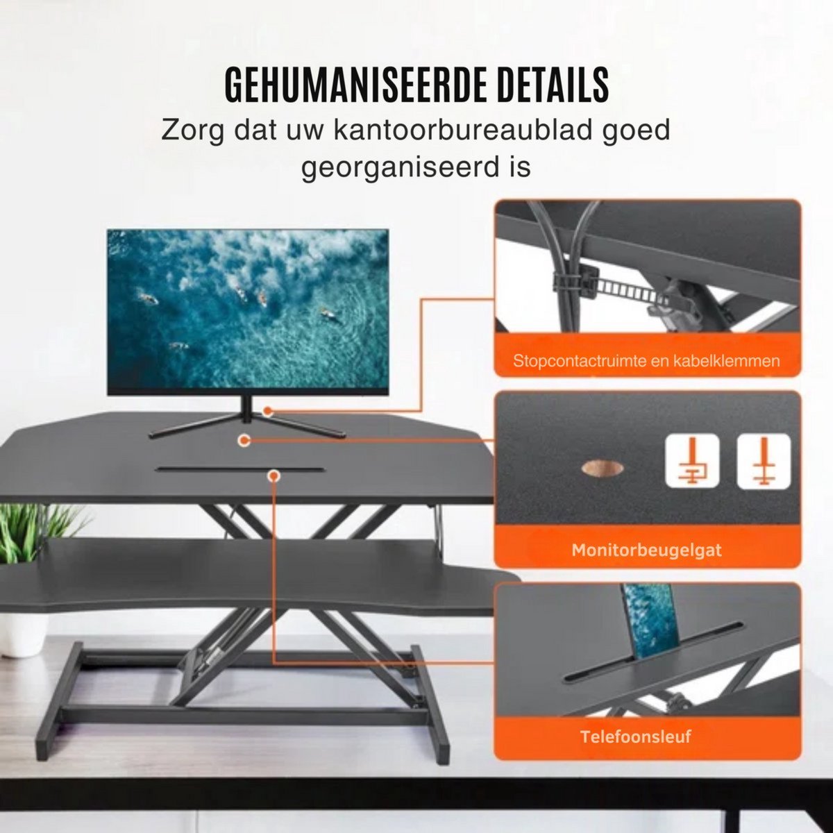 Sta bureau Deluxe - Dubbellaags Computerbureau - Voor Thuis en op Kantoor