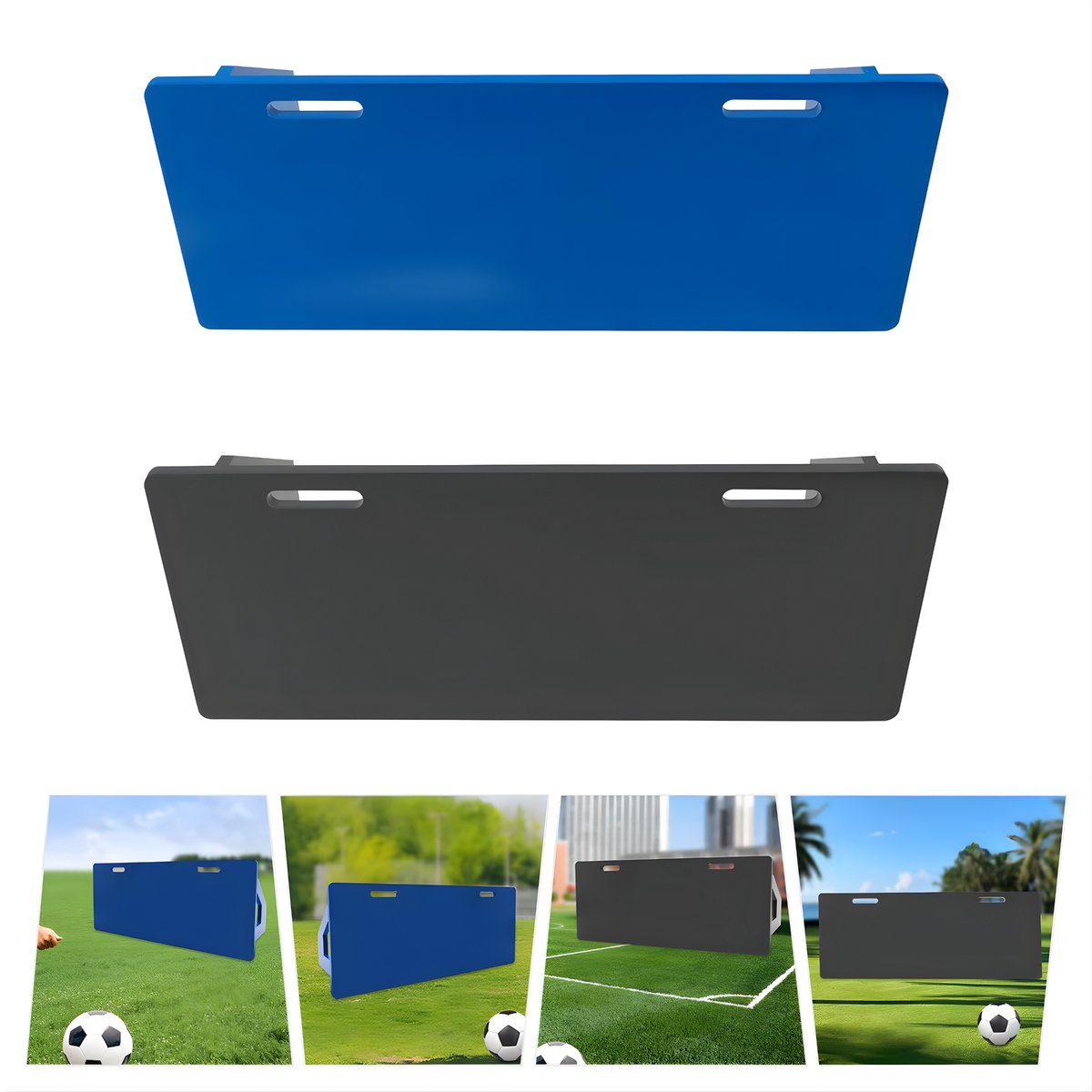 Rebounderboard - Voetbaltrainig - Voetbalbouncer - Trainingsmatriaal – Voor voetbaltraining binnen en buiten – Voor passen en schieten - Zwart