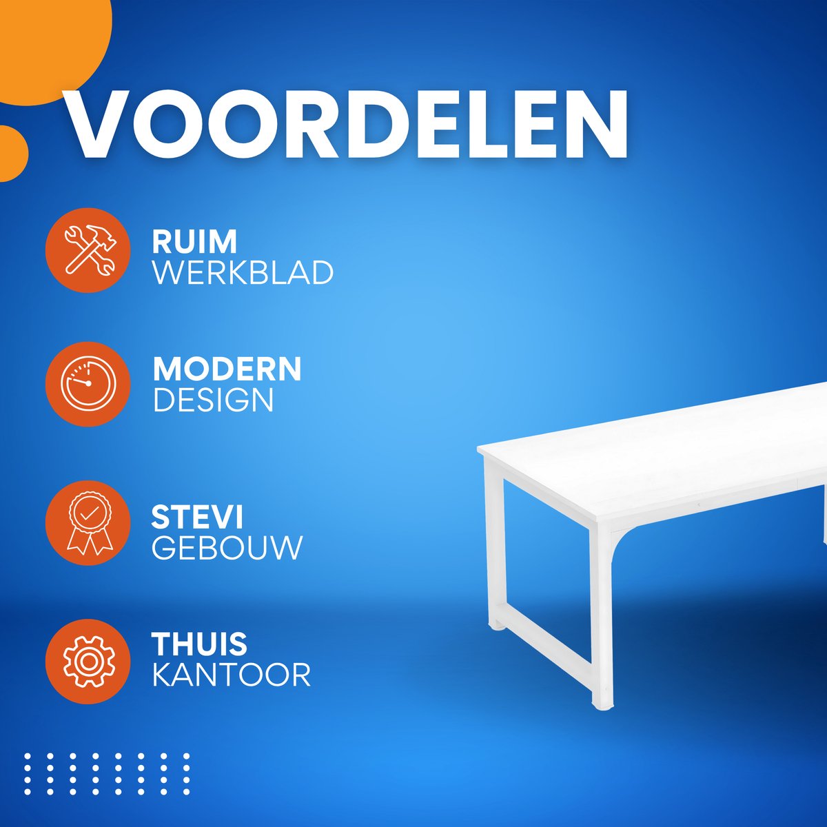 Modern Computerbureau - Wit - Voor Thuiswerkplek of Kantoor - Bureau - 180cm