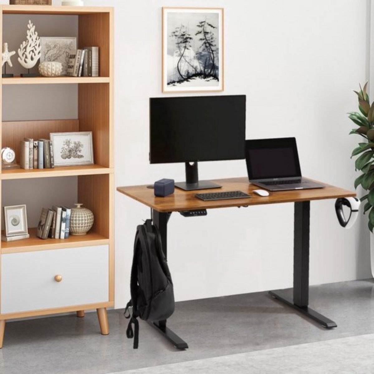 Elektrisch zit sta bureau Deluxe - Verstelbaar - 140x70cm - Voor Thuis en op Kantoor - In Hoogte Verstelbaar - Geheugenbediening