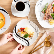 Fiorenzo Ovenschaal - 30 delig - 4 persoons - Wit - Dinerborden - Bordenset - Diepe borden - Ontbijtborden - Servies - Keukenservies