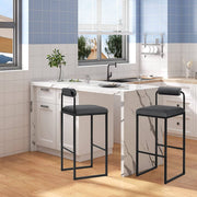 Barkruk Nitto Industrial - Donkergrijs - Barkrukken set van 2 - Barstoel Kruk - Barstoelen met rugleuning - Keukenstoel - Velvet