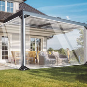 Transparant PVC-zeildoek - Waterdicht - Met oogjes - Weerbestendig - Zeil voor tuinmeubels of veranda - 200x400cm