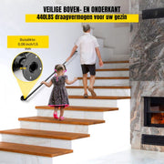 Trapleuning 180cm - Anti slip - Balustrade - Binnen en buiten - Houders - Leuningen voor Trappen - Staal - Met trapleuninghouders