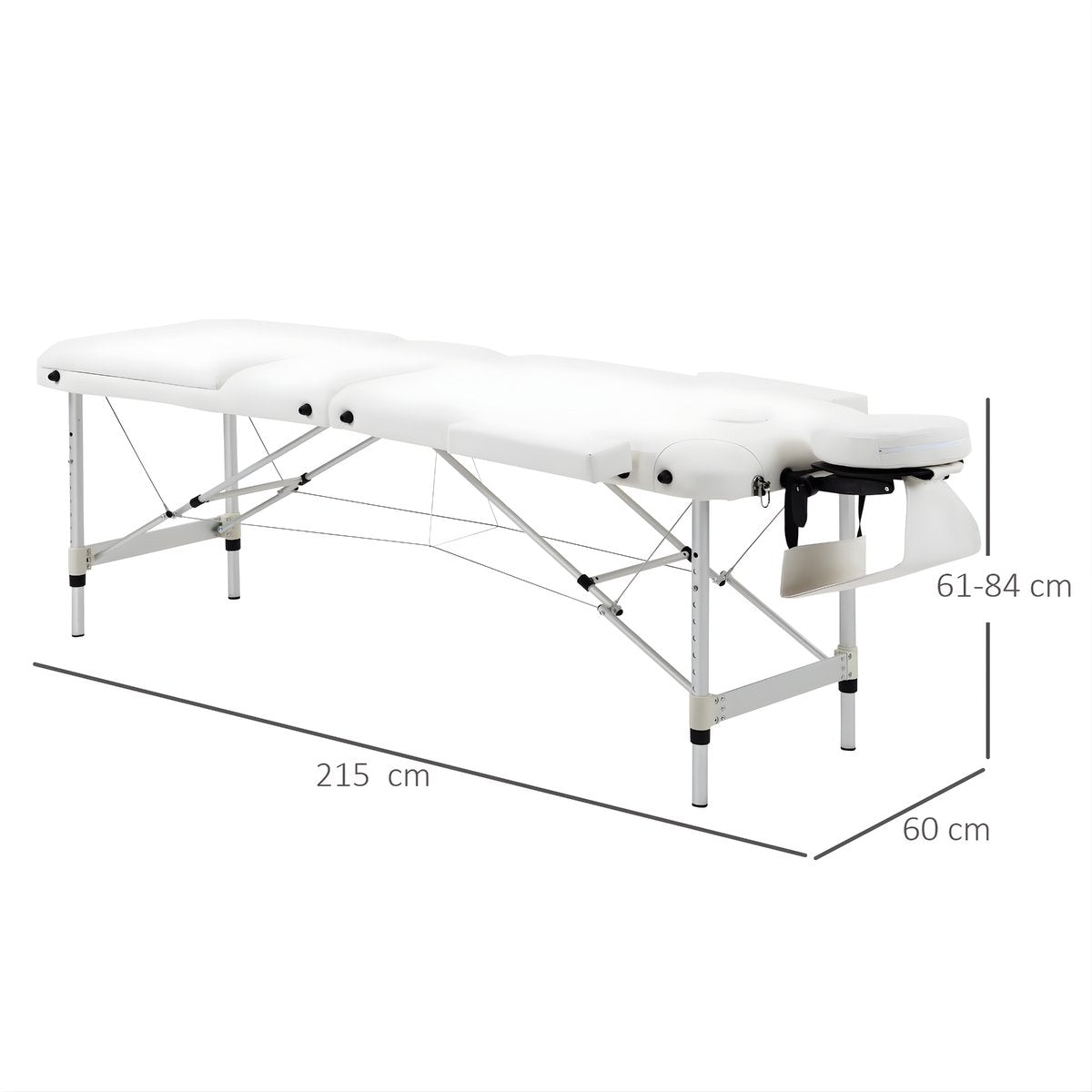 Opvouwbare Massagetafel - Behandeltafel - Professionele massage - Ontspanning - Voor Spa, Salon, Kliniek & Thuis - Inclusief Kussen - Wit
