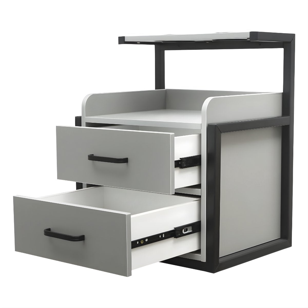 Wandkast - Hangkast - Muurkast - Opbergmeubel - Voor kapsalon - Opbergkast met wandmontage -Zwart/Grijs