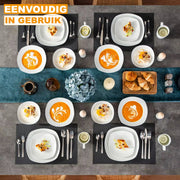 Refined Dinerborden – 20 delig- 4 persoons – Wit Keramisch – Dinerborden – Breakfast Plates