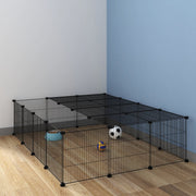 Happyment Dierenren Vida - Extra hoog - Knaagdierenren Ren - Verstelbaar - Konijnenren - Kippenren - Puppyren - Kattenren - Zwart - 70 x 70 x 105 cm