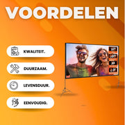 Projectiescherm deluxe - 150 inch - Beamerscherm - HD 4K - Projectiedoek - Beamer Scherm - 160° Kijkhoek
