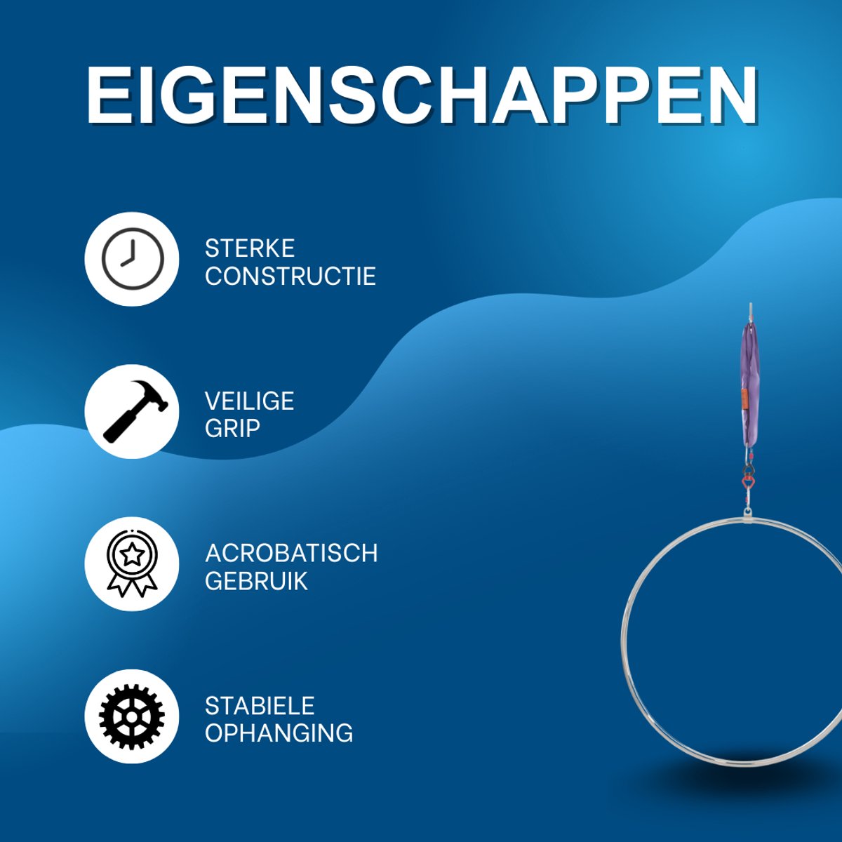 Hoop - Hula hoop - Hoepel - Voor yoga, acrobatiek en circus - Zilver