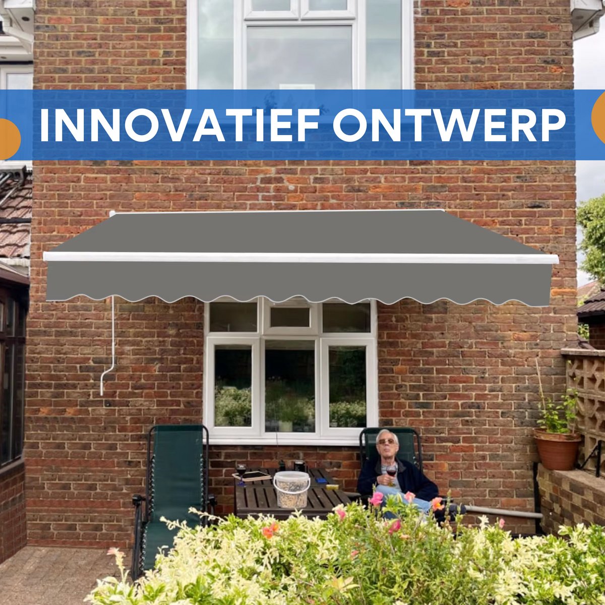 Zonneschermdoek 300x250cm - Vervangend Stof 420D Oxford - Schaduwdoek - Luifeldoek - Zonwering - PU coating - Grijs