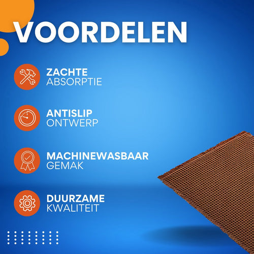 Badmat Fioren - Voor badkamer - Douchemat - Bruin - 60x90cm - Absorberend & antislip - Boho stijl