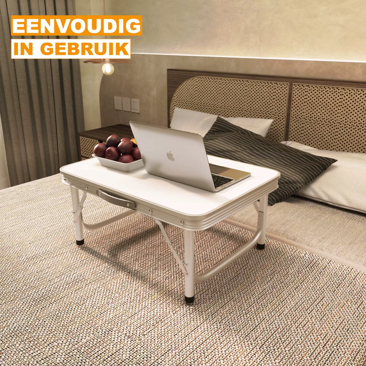 Opvouwbare Campingtafel - Elvo - Lichtgewicht Aluminium - 2 In Hoogte Verstelbare Poten - Draagbare Picknicktafel voor Feestjes