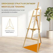 Kunstenaar Ezel Tavien - Houten A-Frame Ezel Stand - Verstelbare Tekening en Schilderij Houder - Draagbaar voor Canvas Display