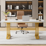 Bureau Aravon - Modern 180cm - Computerbureau Marmerlook - Voor Thuis of Werk