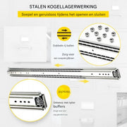 Lade Rails PRO - Ladegeleider - Bodemmontage - 91x7,6x1,9 cm - 225KG Capaciteit - Volledig Uittrekbaar