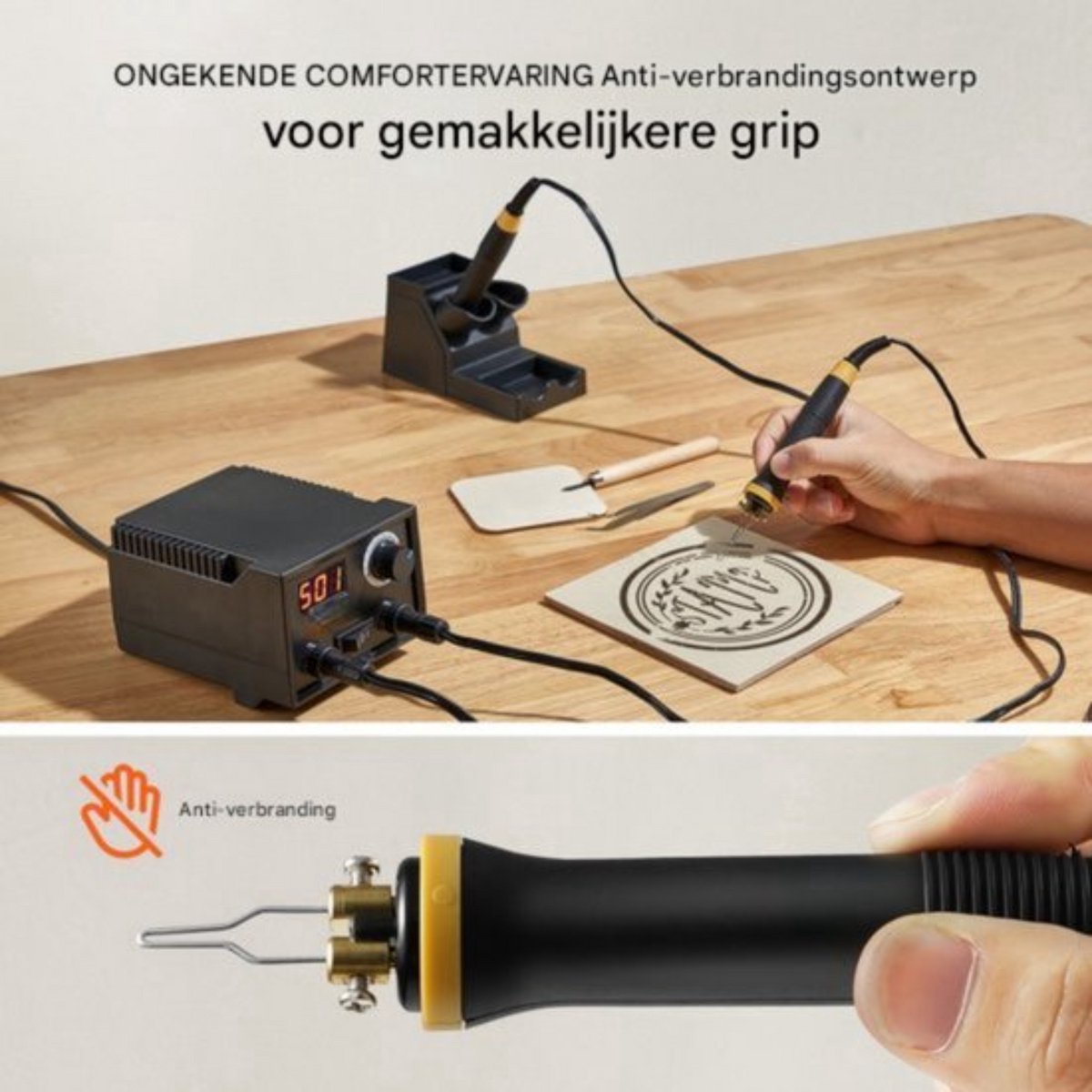 Bolt Edge Pyrografie set - Houtbrander met dubbele pen - 93-370°C