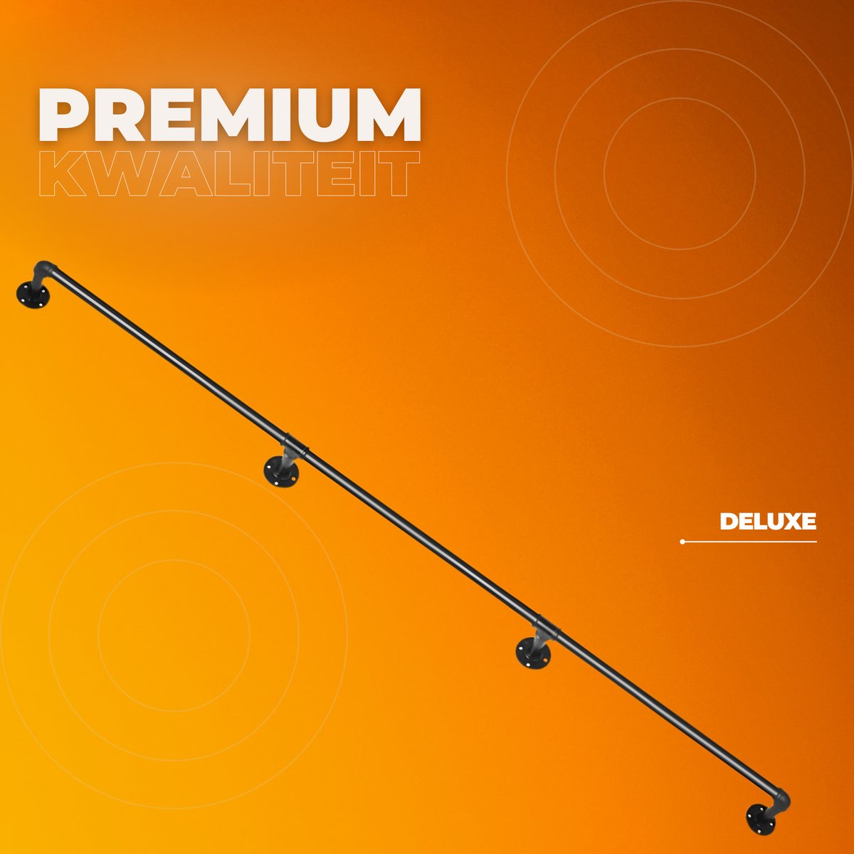 Luxe Trapleuning - Balustrade - Binnen en buiten - Houders - Leuningen voor Trappen - Staal - Met trapleuninghouders - 270cm