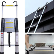Telescopische Ladder met Haken - 5M - Multifunctionele Opvouwbare Aluminium Ladder - Verlengladder met Antislipvoeten