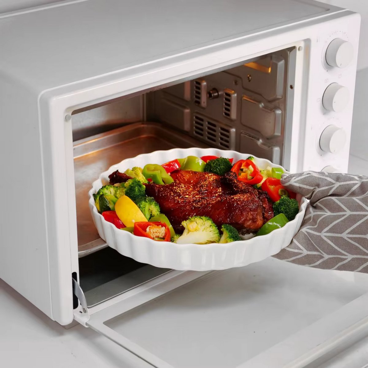 Ventina Ovenschaal - 1 delig - Wit - 1200ML - Servies - Diepe borden - Ontbijtborden - Bordenset