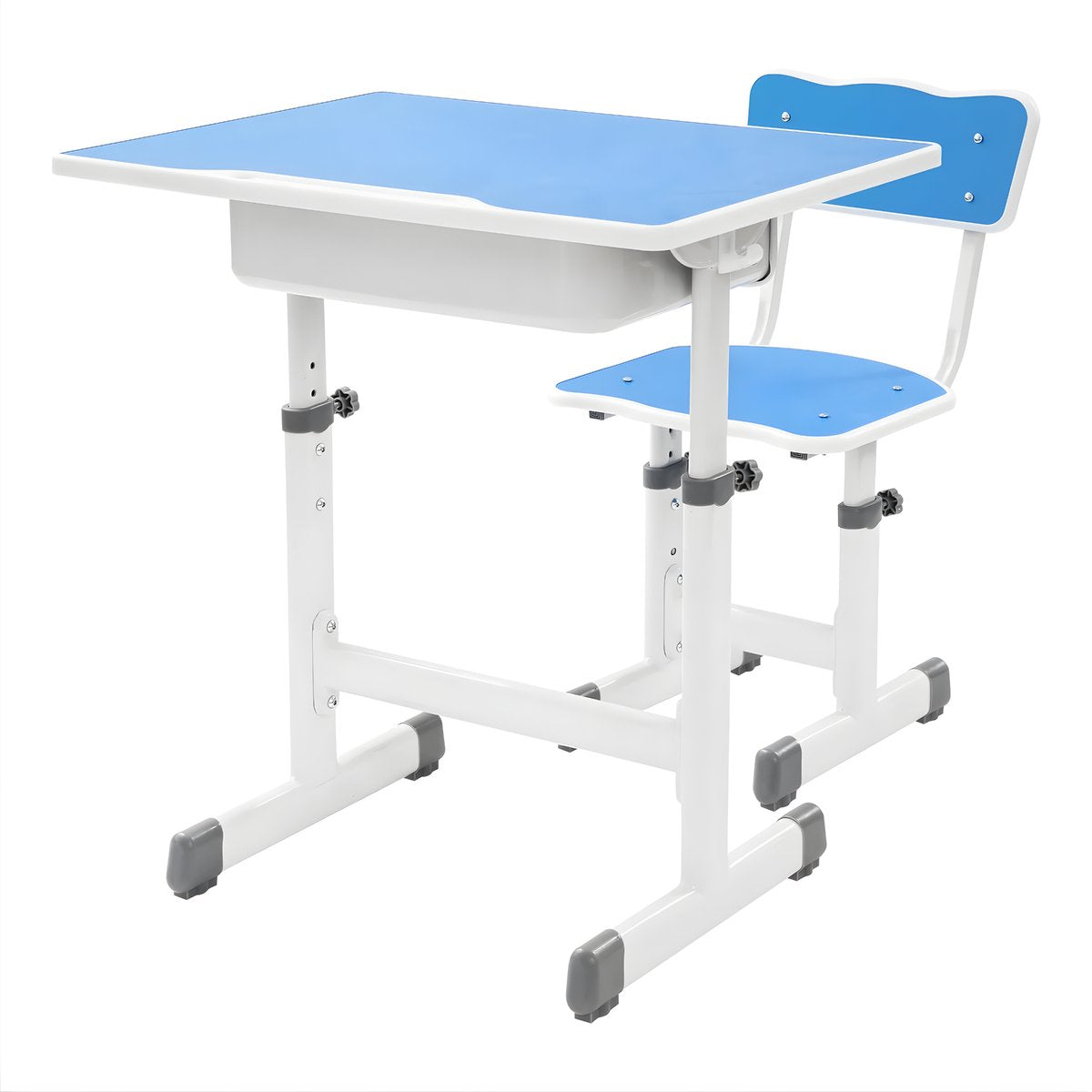 Kinderbureau met stoel - Voor kinderen - Verstelbaar bureau- en stoeltjesset - Blauw