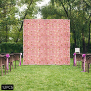 Achtergrond - Muurdecoratie - Backdrops - Achtergronddoek – Voor Bruiloft & Fotobackdrops – 3D Bloemenmuur – Set van 12 - Roze bloemen