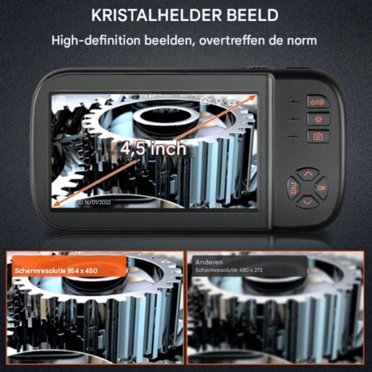 Happyment Endoscoop Deluxe - Inspectie Camera - Triple lens 5M – Full HD - IP67